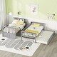preview thumbnail 3 of 8, Twin over Twin Bunk Bed Frame with Trundle-Can Be Converted into 2 Beds
