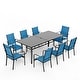 preview thumbnail 69 of 174, Patio Dining Set, Outdoor Dining Table and Chairs Set with Textilene Chairs, Adjustable Umbrella Hole for Garden, Backyard