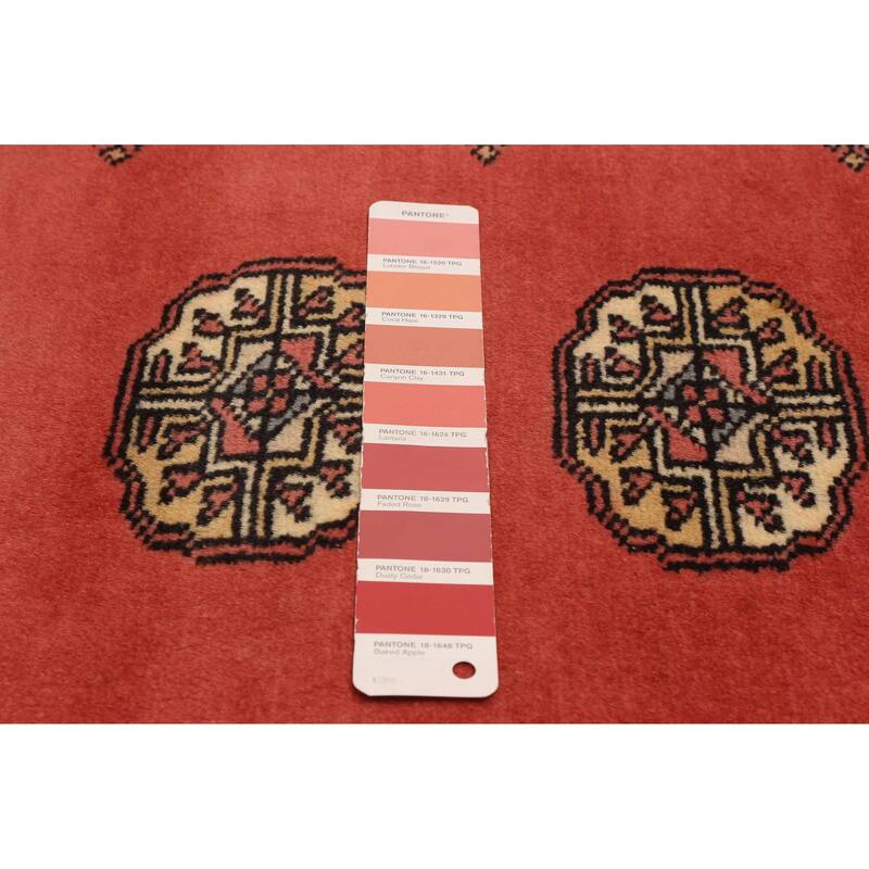 ECARPETGALLERY Hand-knotted Peshawar Bokhara Coral Wool Rug - 2'7 x 10'6