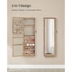 preview thumbnail 27 of 31, 6 LED Lights Lockable Wall Mounted Jewelry Armoire with Full-Length Mirror