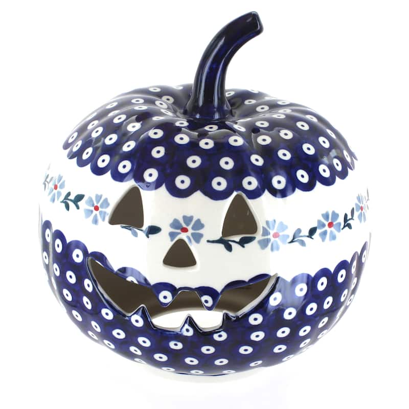 Blue Rose Polish Pottery L022-Manufaktura Large Pumpkin - Blue Violet