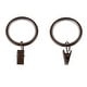 preview thumbnail 6 of 4, InStyleDesign 1-1/4 inch Noise-Canceling Curtain Rings w/Clip (Set of 10) Cocoa