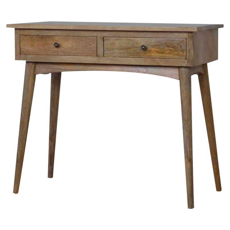 Mid-Century Modern Wood Hallway 2 Drawer Console Table With Strong Legs