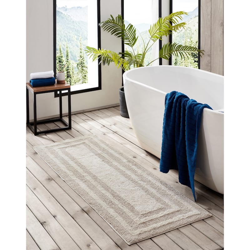 Eddie Bauer Logan Cotton Bath Runner Rug - 60 x 22 - Light Grey