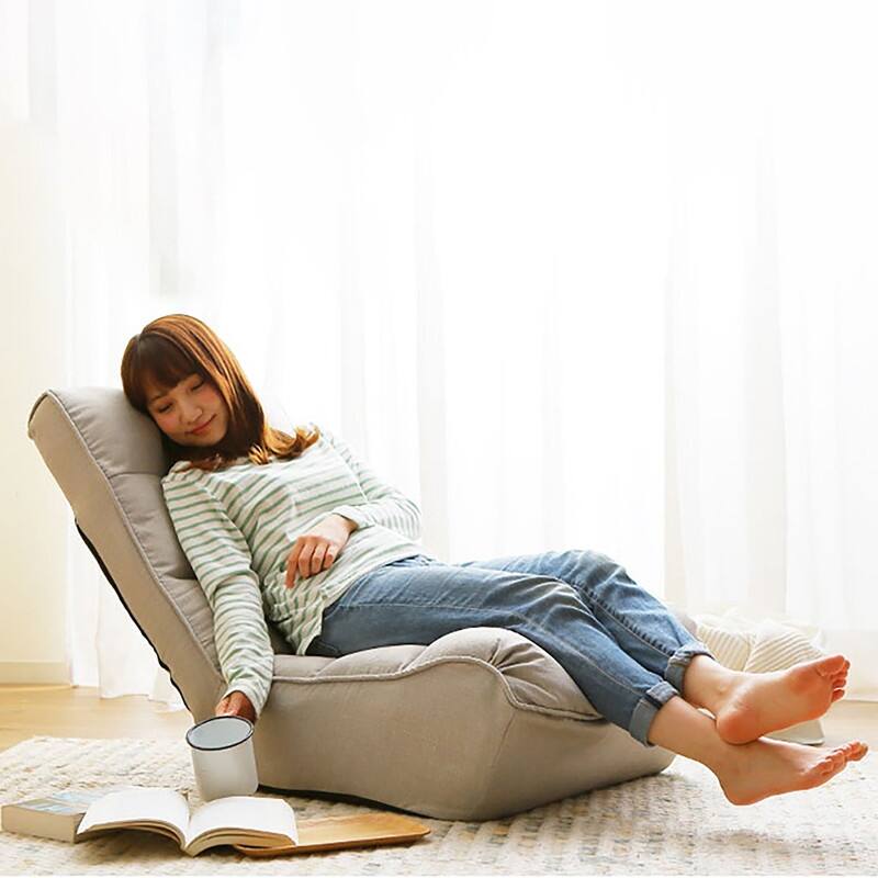 Single sofa reclining chair Japanese chair lazy sofa - Grey