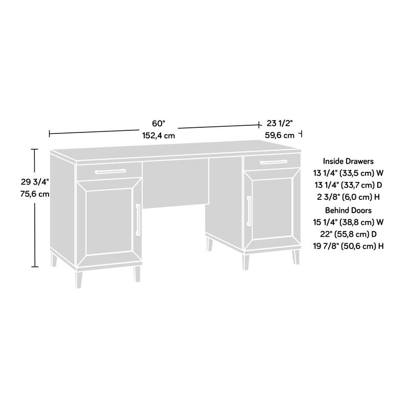 Engineered Wood Coastal Desk with Two Storages, Black