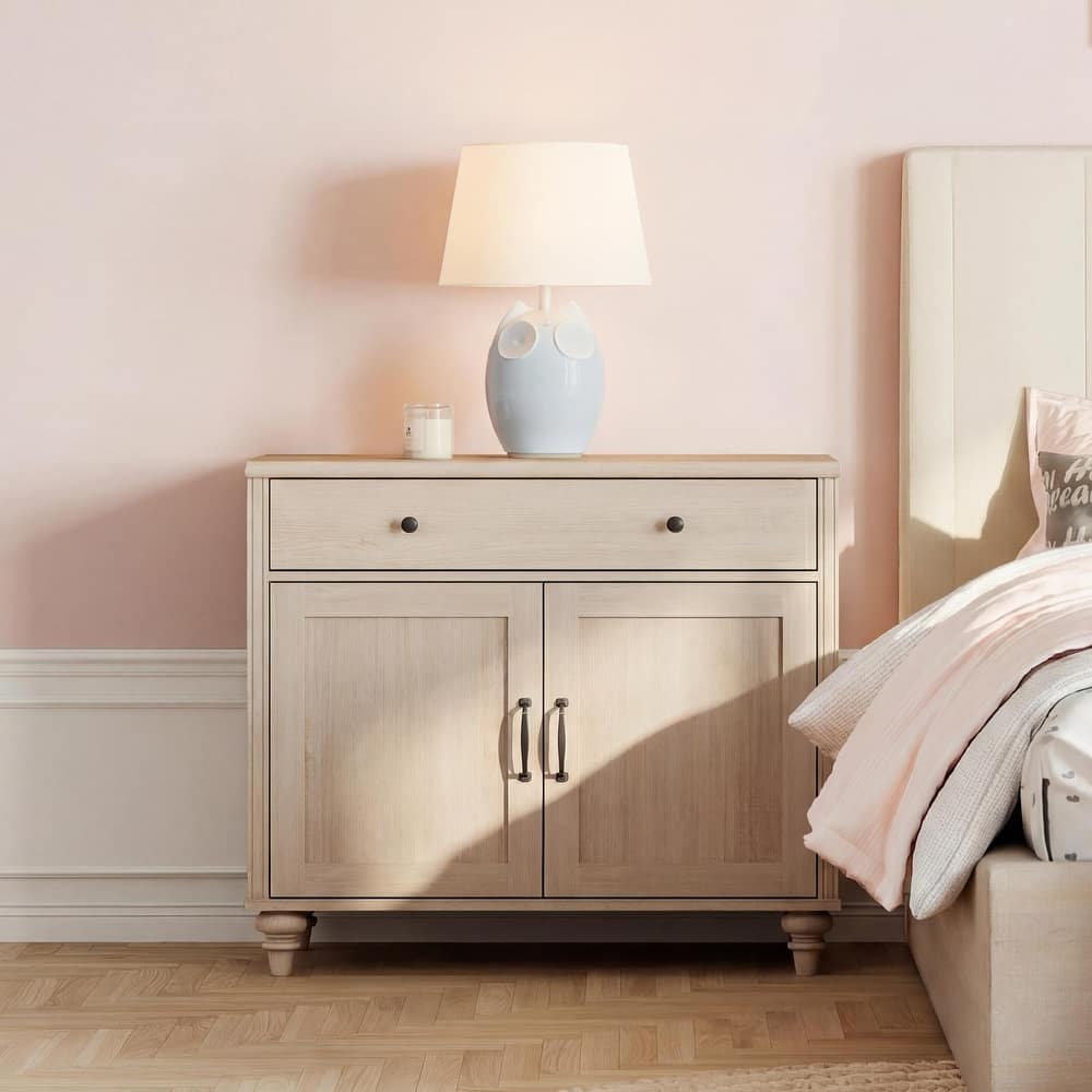 Farmhouse TV Stand for 75 inch TV, TV Console with Storage