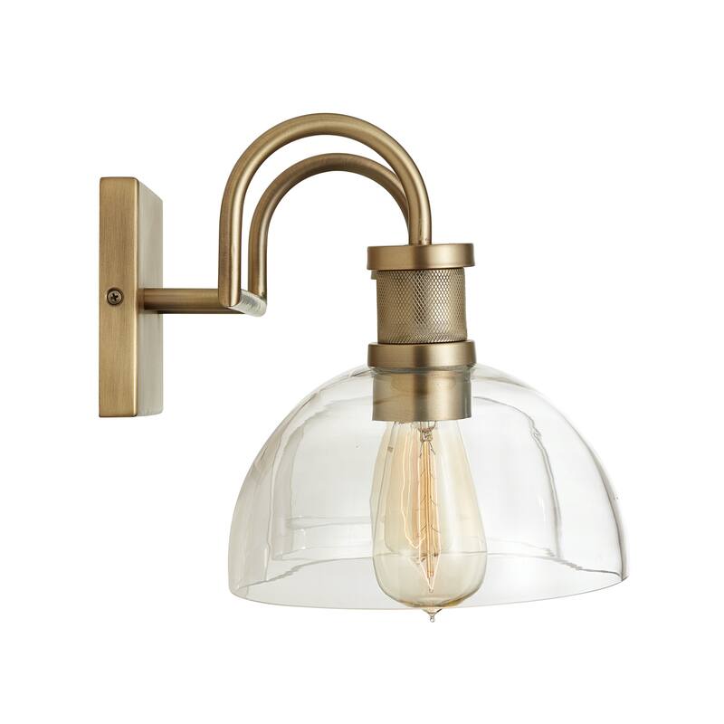 Cassidy 2-light Aged Brass Bath/ Vanity Fixture w/ Clear Glass