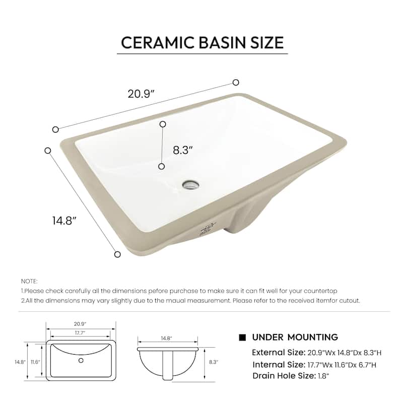 Jaen Composite Stone Vanity Top with White Rectangular Sink - 37 in. W x 22 in. D - Reticulated Grey