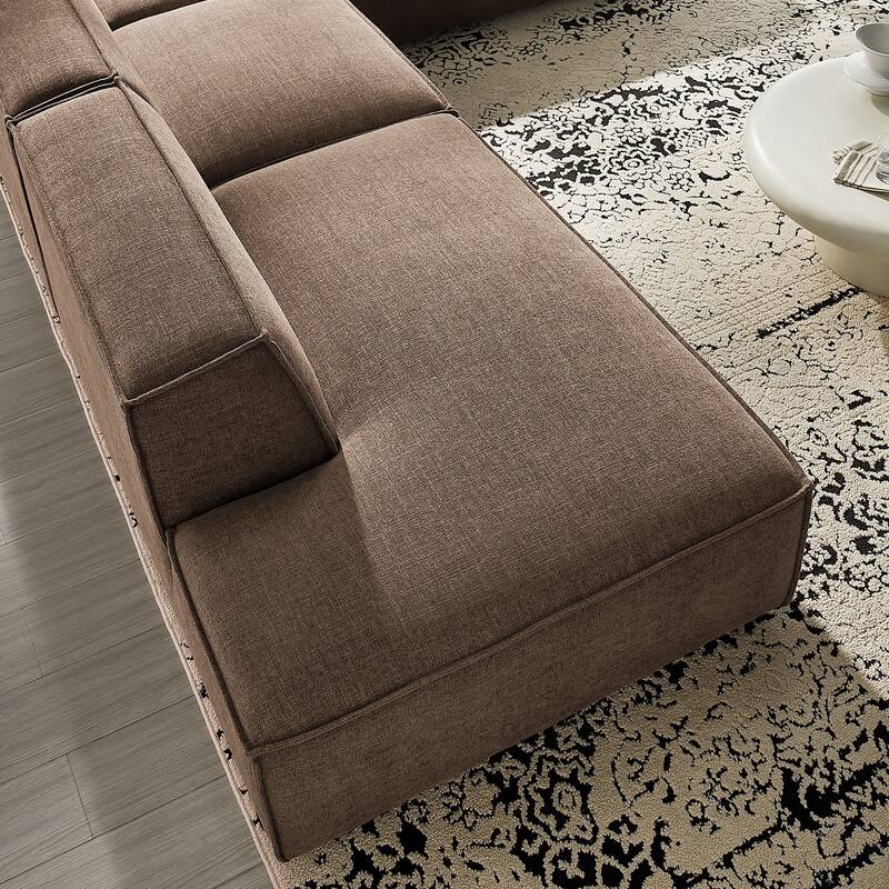 Restore 4-Piece Performance Fabric Upholstered Modular L-Shaped Armless Sectional Sofa