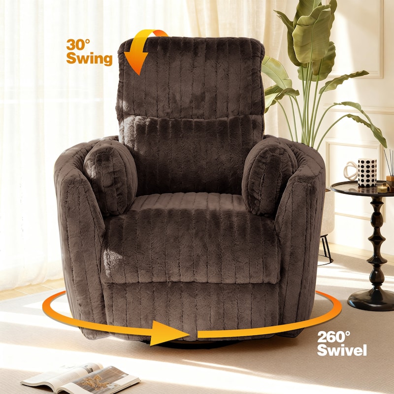 Rossetta Swivel Rocking Glider Power Recliner Chair with 24" Wide Seat & Type-C & USB Ports