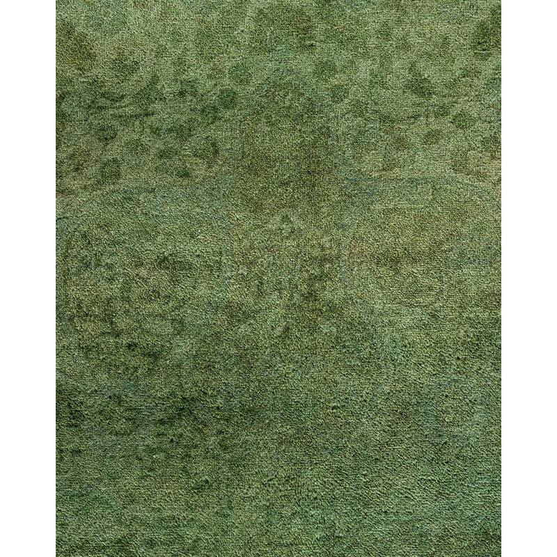 Fine Vibrance, One-of-a-Kind Hand-Knotted Area Rug - Green, 7' 10" x 10' 2" - 7' 10" x 10' 2"
