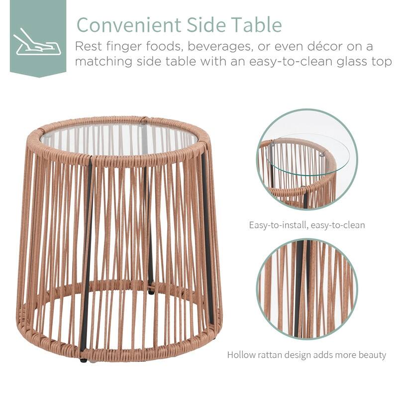 White 3-Piece Wicker Patio Set