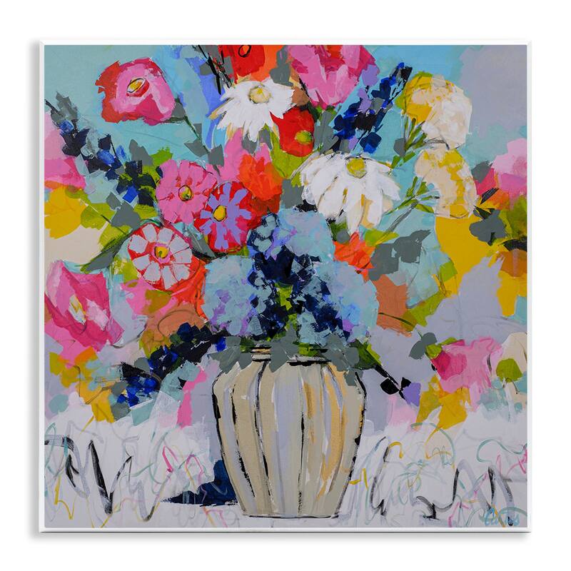 Stupell Modern Bright Bouquet Wall Plaque Art Design By Joan Curtis - 12 x 12