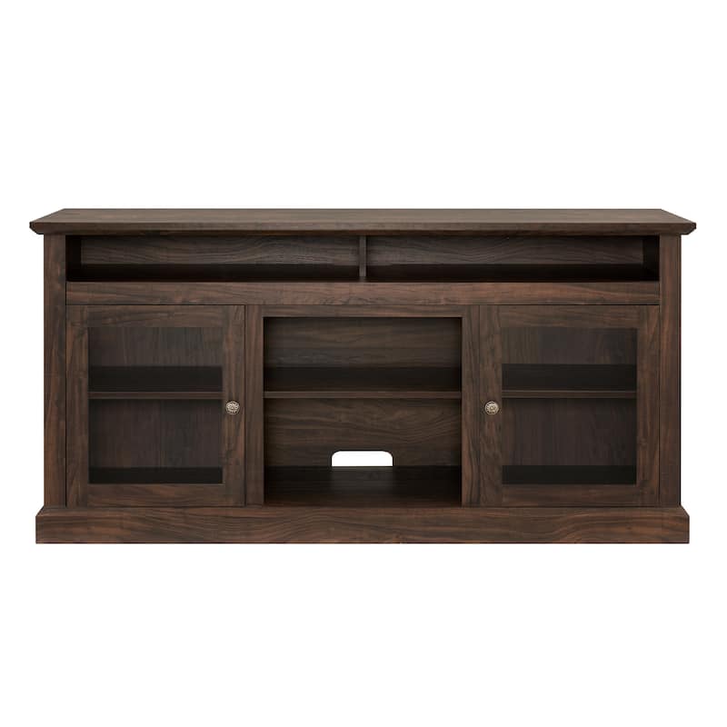 TV Media Stand for TV Up to 65" with Open and Closed Storage Space