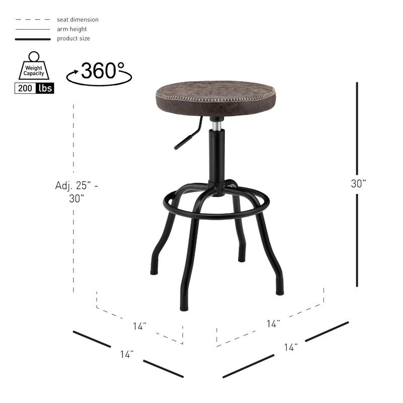 Eaton Faux Leather Gaslift Swivel Bar Stool