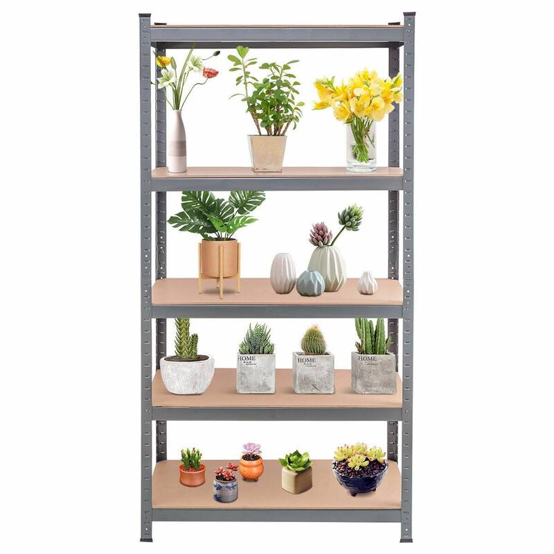 Gymax 72'' Steel 5-tier Garage Shelf Metal Storage Adjustable Unit