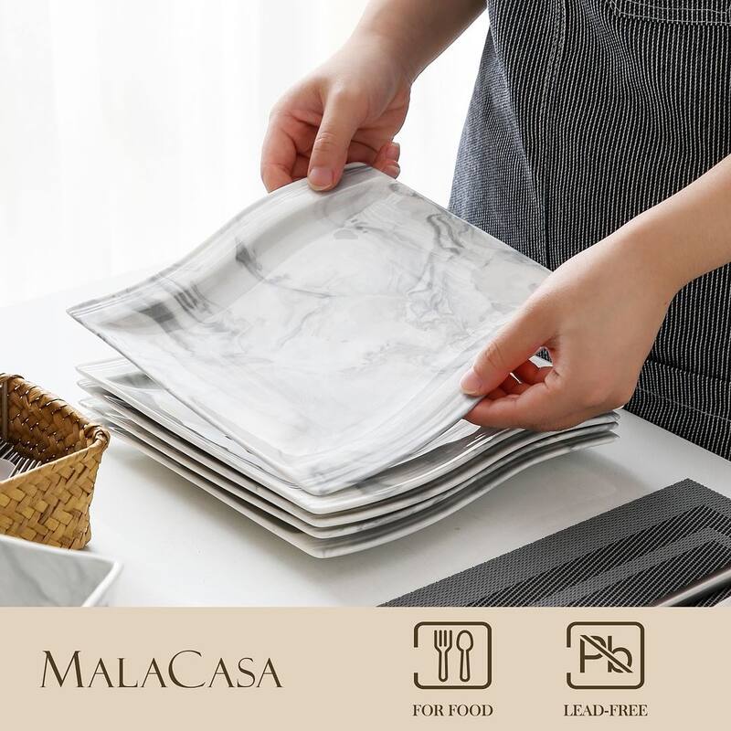 MALACASA Flora 18-Piece Dessert Set (Service for 6)