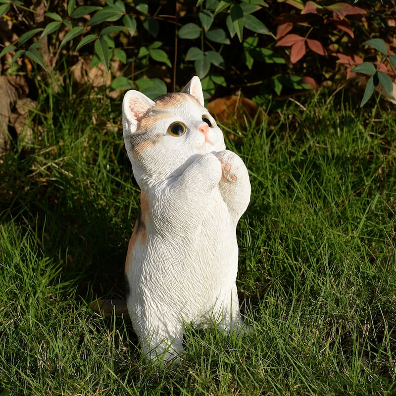 Praying Calico Cat Kitten Outdoor Garden Statue - 6.75"