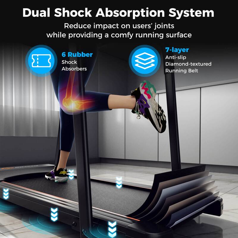 Costway 2.5 HP Walking Treadmill with Long Handrails for Seniors - See Details