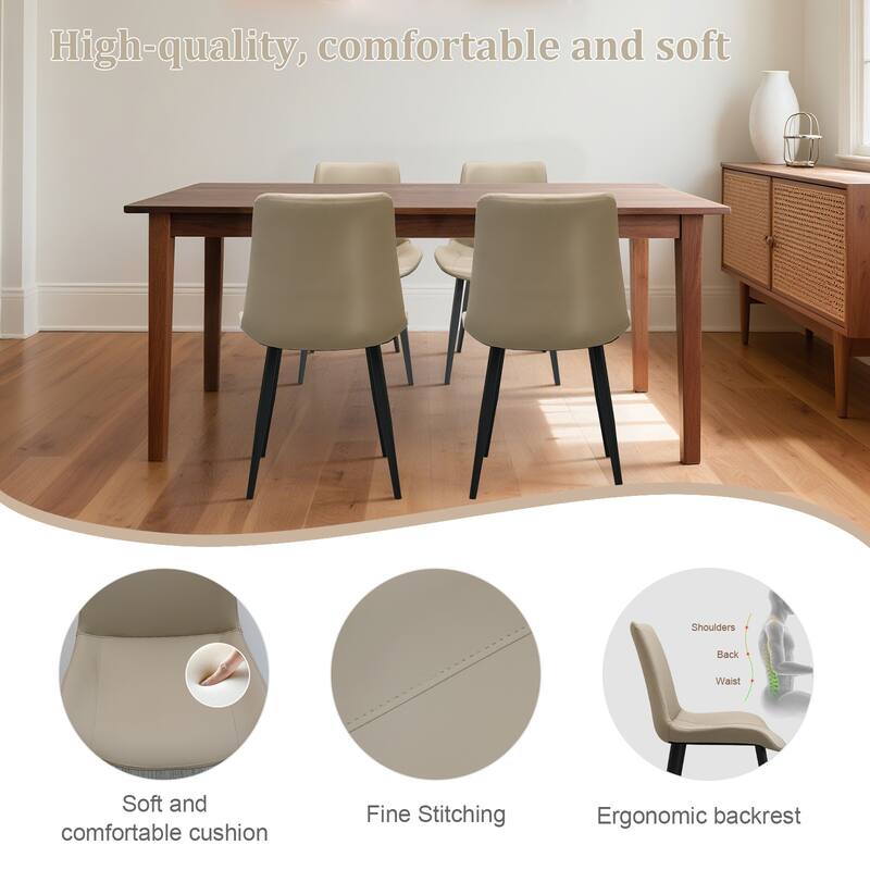 Modern Upholstered Chair Set of 2 Kitchen Chair Dining Chair Side Chair Office Chair Tan Reception Chair