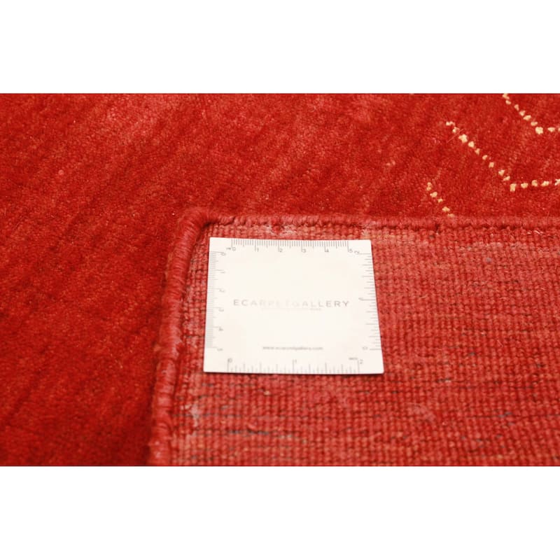 Kashkuli Gabbeh Red Rug 3'11" x 5'10" - 3'11 x 5'10