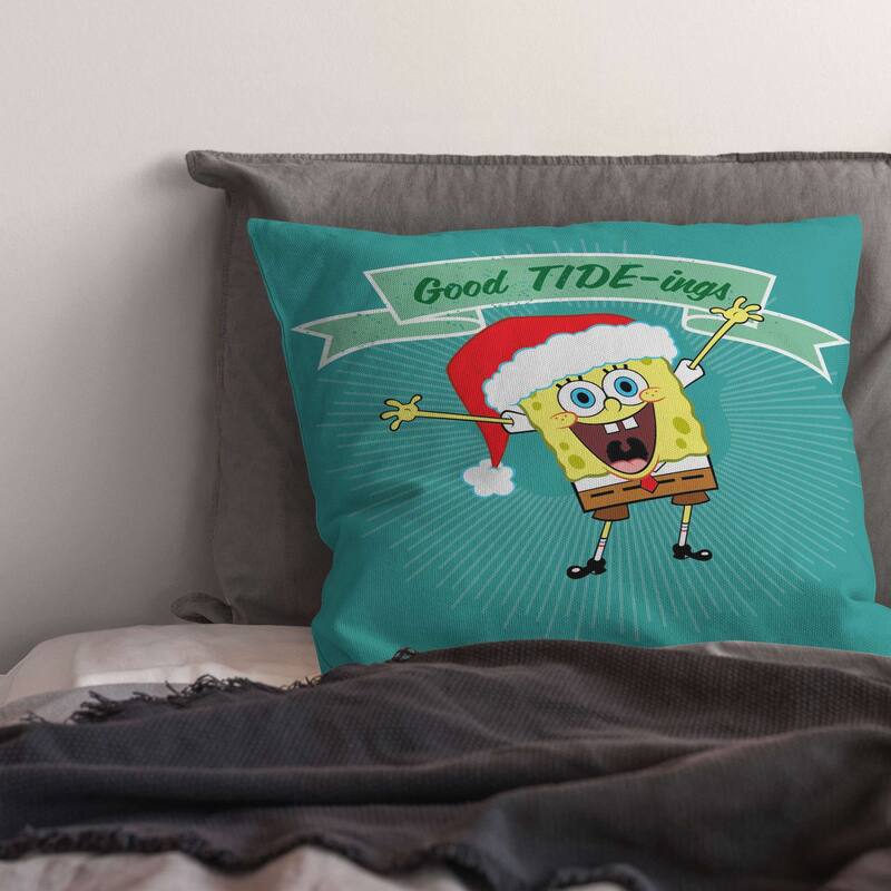Nickelodeon Spongebob Squarepants Christmas 18 Inch Throw Pillow