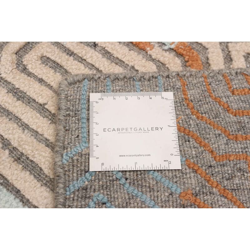 ECARPETGALLERY Hand-knotted Tangier Beige, Copper Wool Rug - 5'0 x 7'11