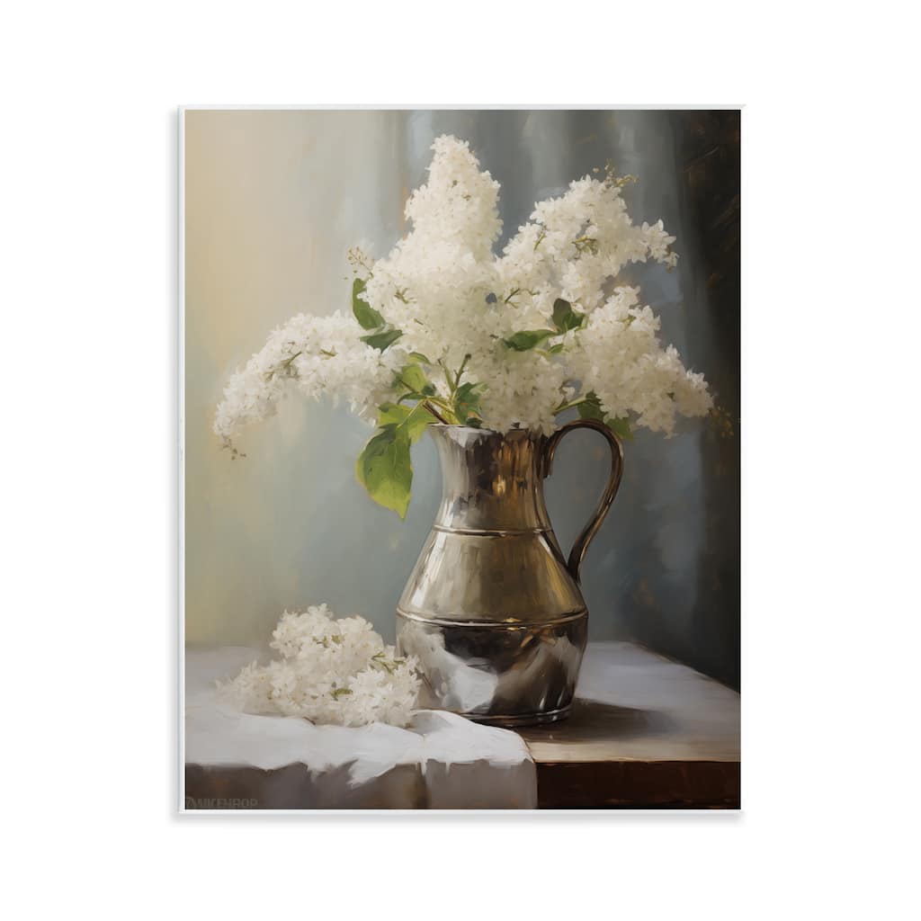 Stupell White Lilacs Still Life Wall Plaque Art Design By Arlington Prints
