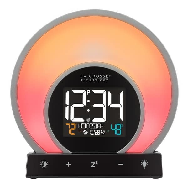 slide 2 of 8, La Crosse Technology Soluna C79141 Mood Light Alarm with Temperature & Humidity