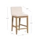 preview thumbnail 15 of 115, Gracie Modern Bar Stool, Boucle Upholstered Chair and Brushed Wooden Legs