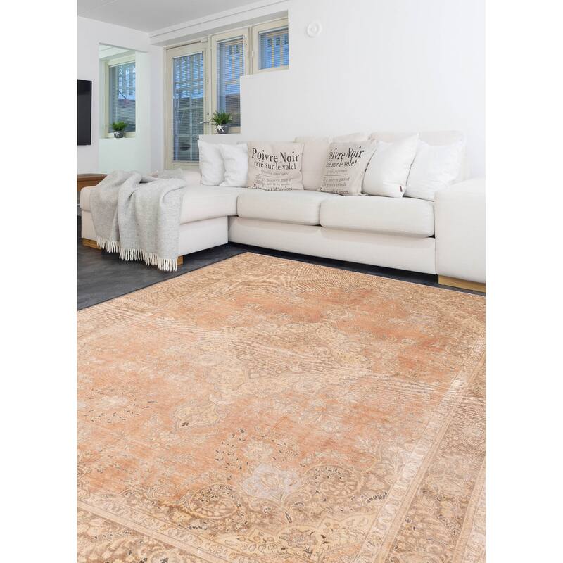 ECARPETGALLERY Hand-knotted Antalya Vintage Brown Wool Rug - 9'4 x 12'6