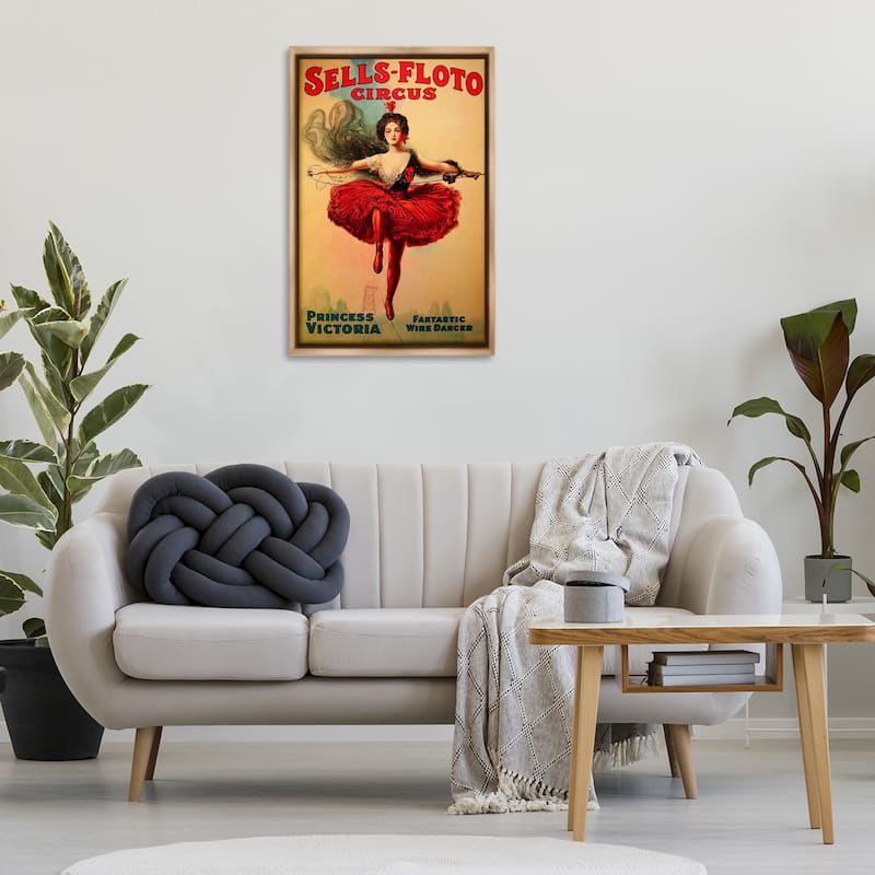 Stupell Sells-Floto Circus Vintage Poster Framed Floater Canvas Wall Art Design By Marcus Jules