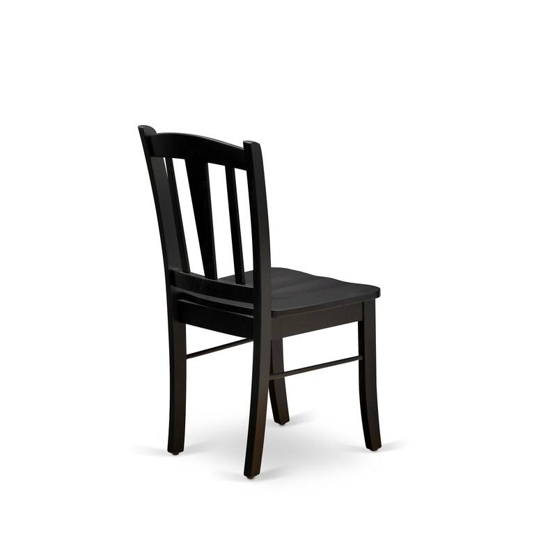 East West Furniture Dublin Kitchen Dining Chairs - Slat Back Wood Seat Chairs, Set of 2, (Finish Options)