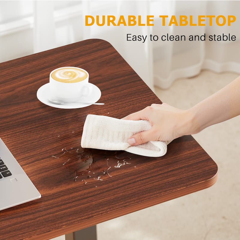 Overbed Bedside Table With Wheels, Adjustable Hospital & Home Use Bed Table, Rolling Laptop Table, Mobile Standing Desk