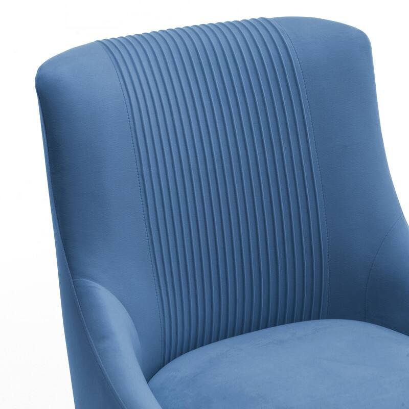 SEYNAR Modern Glam Boucle Pleated Velvet Dining Chair or Vanity Chair Set of 6 with Rear Handle