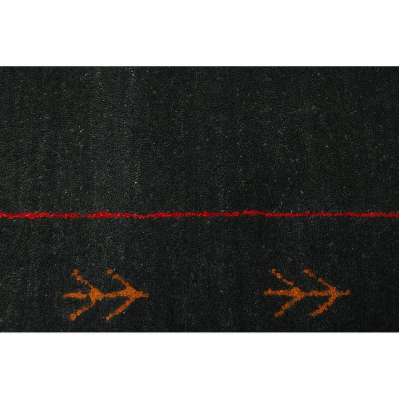 ECARPETGALLERY Hand Loomed Kashkuli Gabbeh Dark Green Wool Rug - 4'10 x 6'10