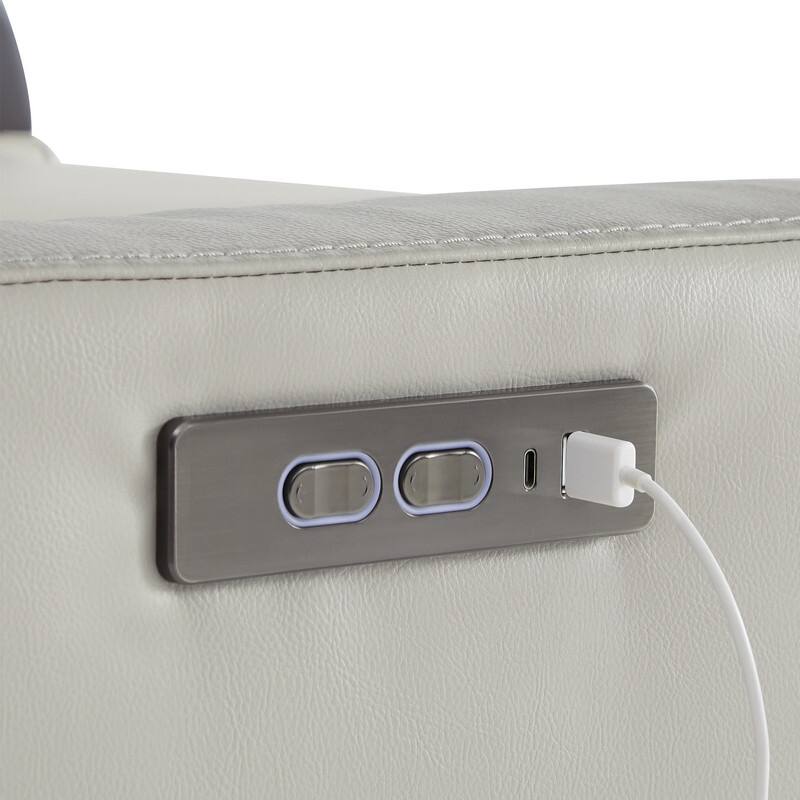 Spruce & Spring Regan Leather Power Recliner Swivel Glider Rocker with Power Headrest