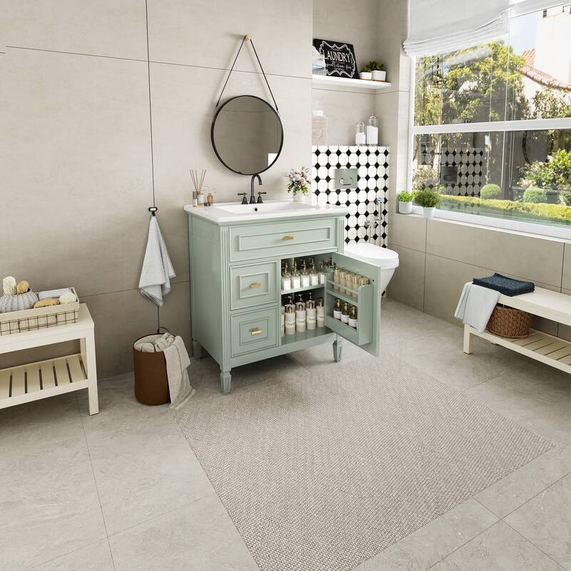 Modern Bathroom Vanity with Multiple Storage Options
