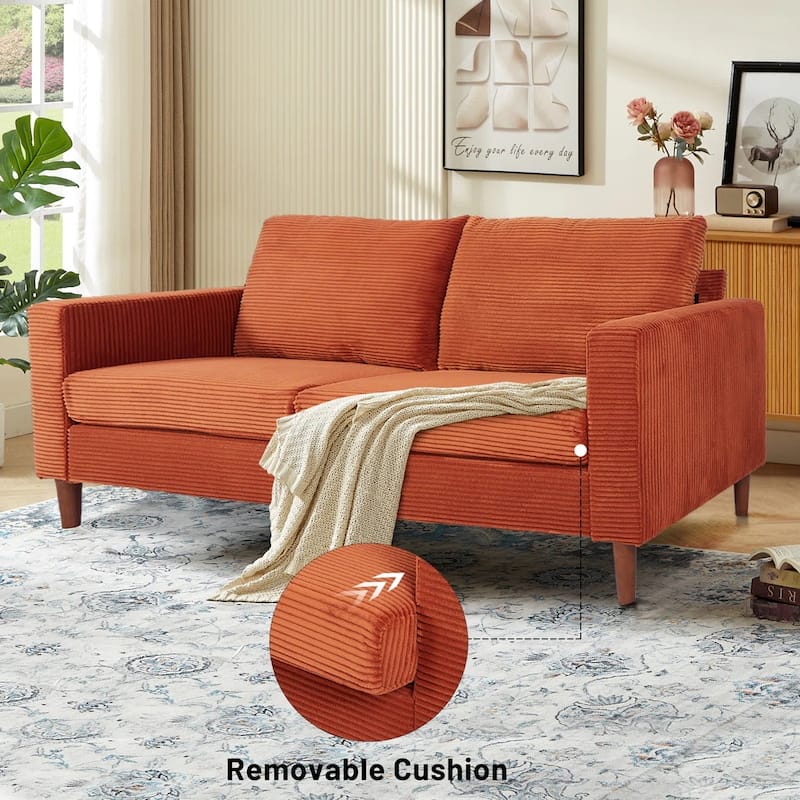 82.7" Sofas for Living Room, Comfy Love Seat Couches, Corduroy Loveseat Sofa,, Easy Assembly for Small Spaces