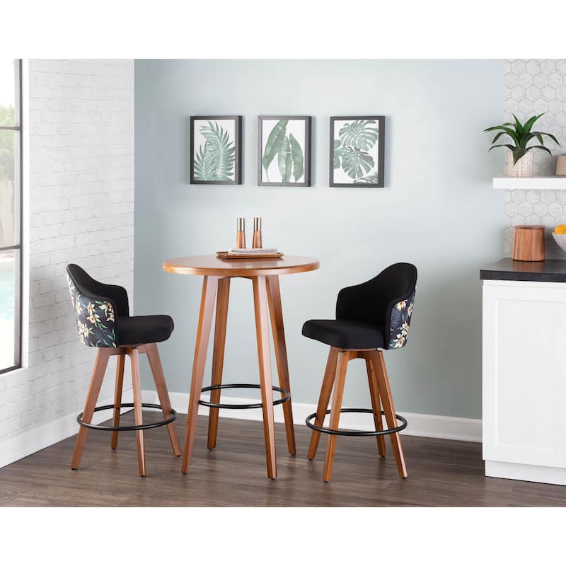 Carson Carrington Valsatra Upholstered Counter Stool with Pattern Accent