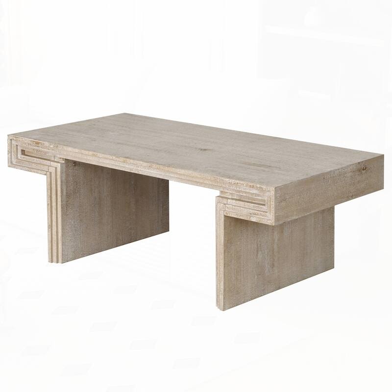 Double-Tier Structure with Rustic Finish Coffee Table