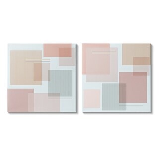 Stupell Geometric Square Shape College Industrial Stripe Patterned ...