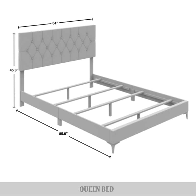 CraftPorch 3 Piece Bedroom Nightstands Set Diamond Button Tufted Bed