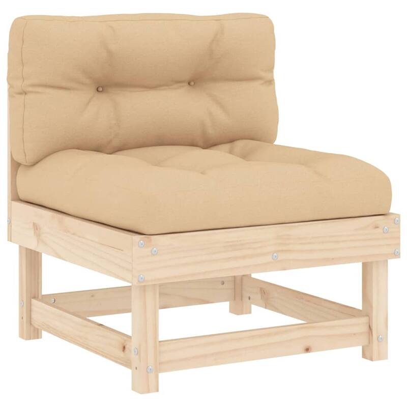 vidaXL 8 Piece Patio Lounge Set with Cushions Solid Wood - 24" x 23.8" x 24.4"