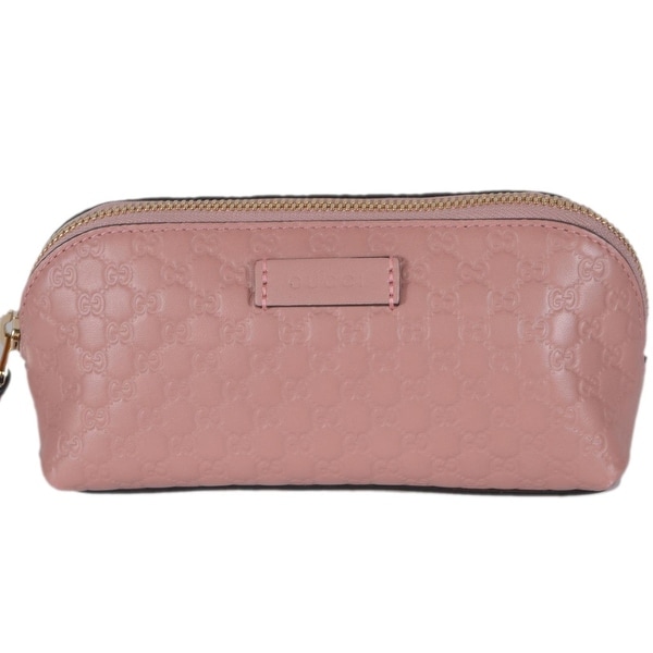 Gucci 449894 Pink Leather Micro Gg Guccissima Cosmetic Bag Gucci 449894 Pink Leather Micro Gg Guccissima Cosmetic Bag Soft