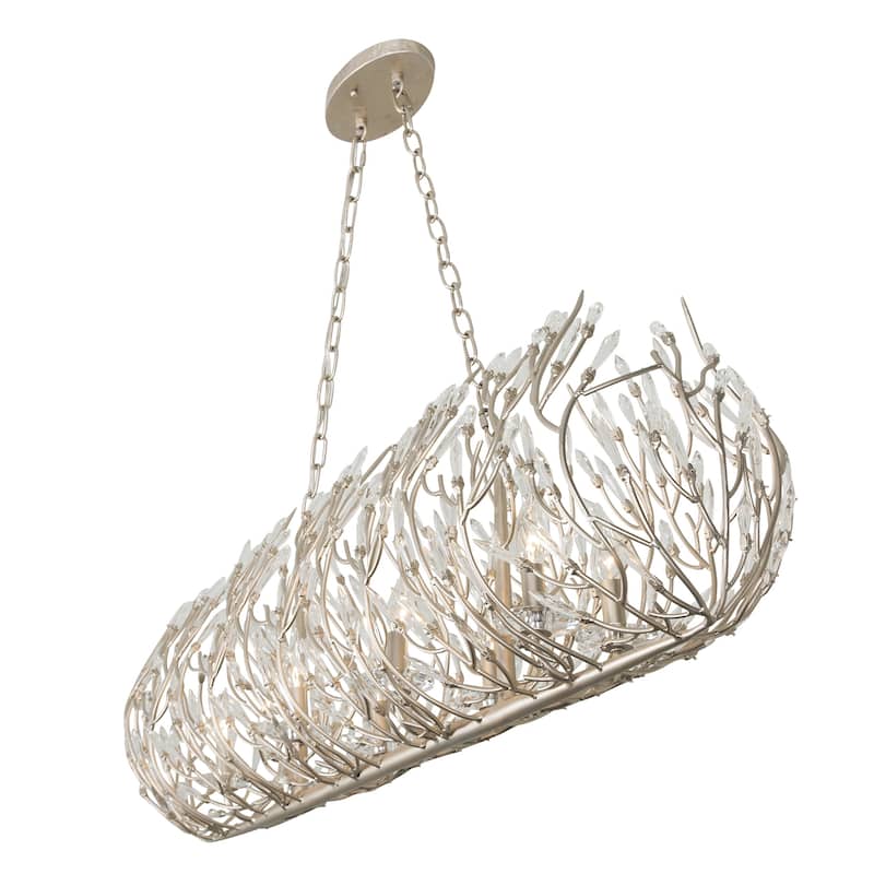 Bask 8-light Gold Dust Linear Pendant with Crystal - N/A