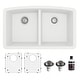 preview thumbnail 1 of 58, Karran Undermount Quartz 32 in. 50/50 Double Bowl Kitchen Sink Kit White