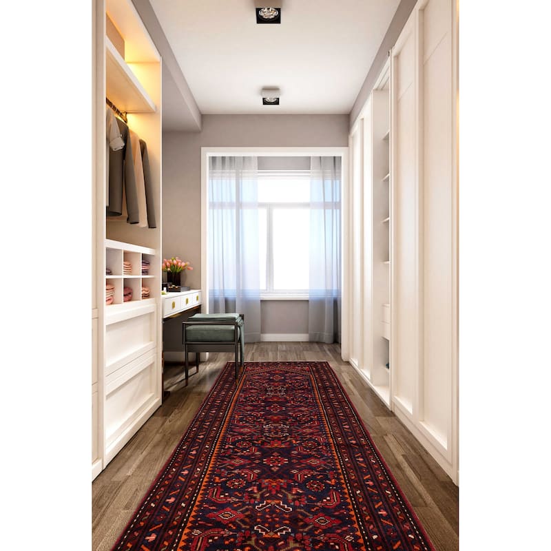ECARPETGALLERY Hand-knotted Andelz Navy Wool Rug - 3'8 x 9'10