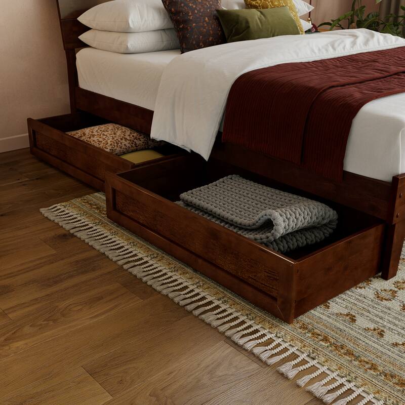 Phoenix Wood Platform Bed with Storage Drawers